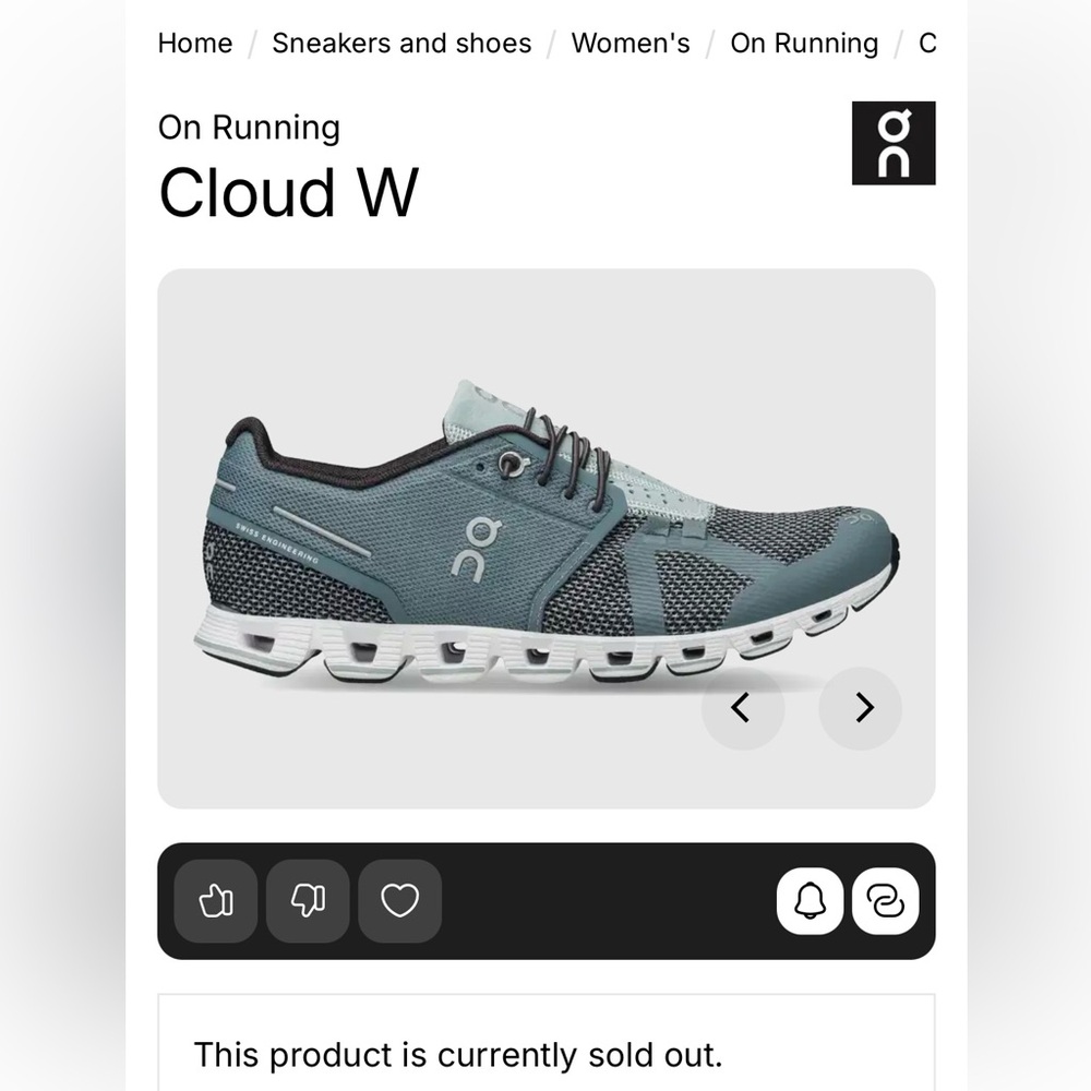 On Cloud Running Women’s Sneakers - 6.5. Teal and Dark blue.